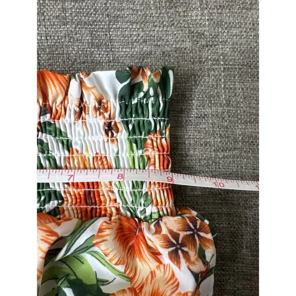 Girls 2-Piece Green Off-Shoulder Top & Floral Shorts Set Size 11-12Y Summer - Picture 9 of 10